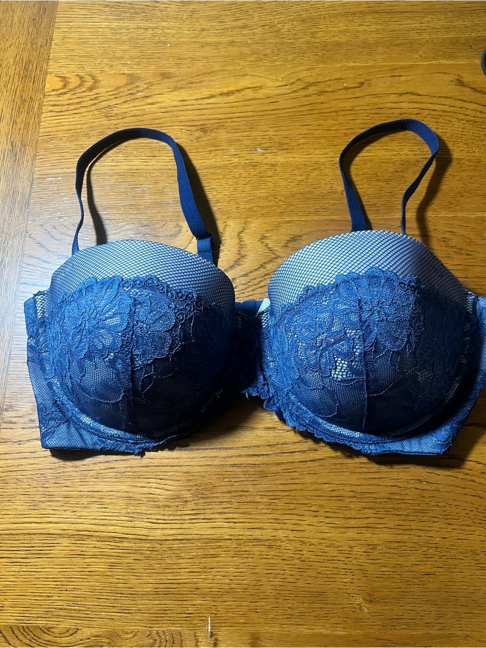 Maidenform Deep Blue Lace Underwire Push-Up Bra